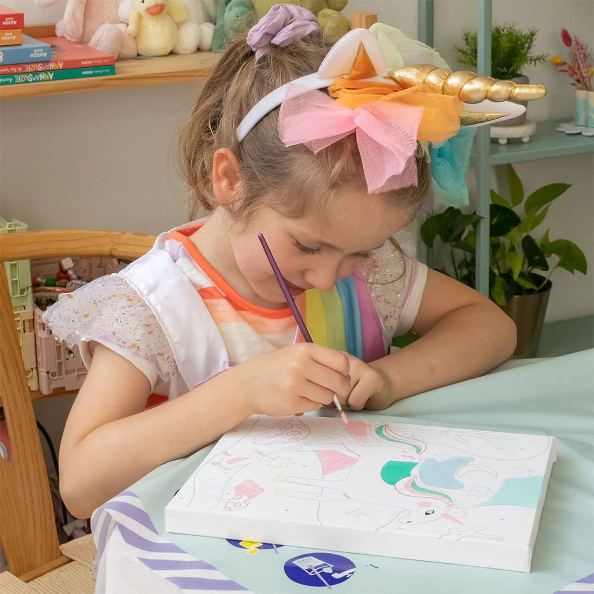 Paint By Number Kit - Little Brush Kids Unicorn and Piou