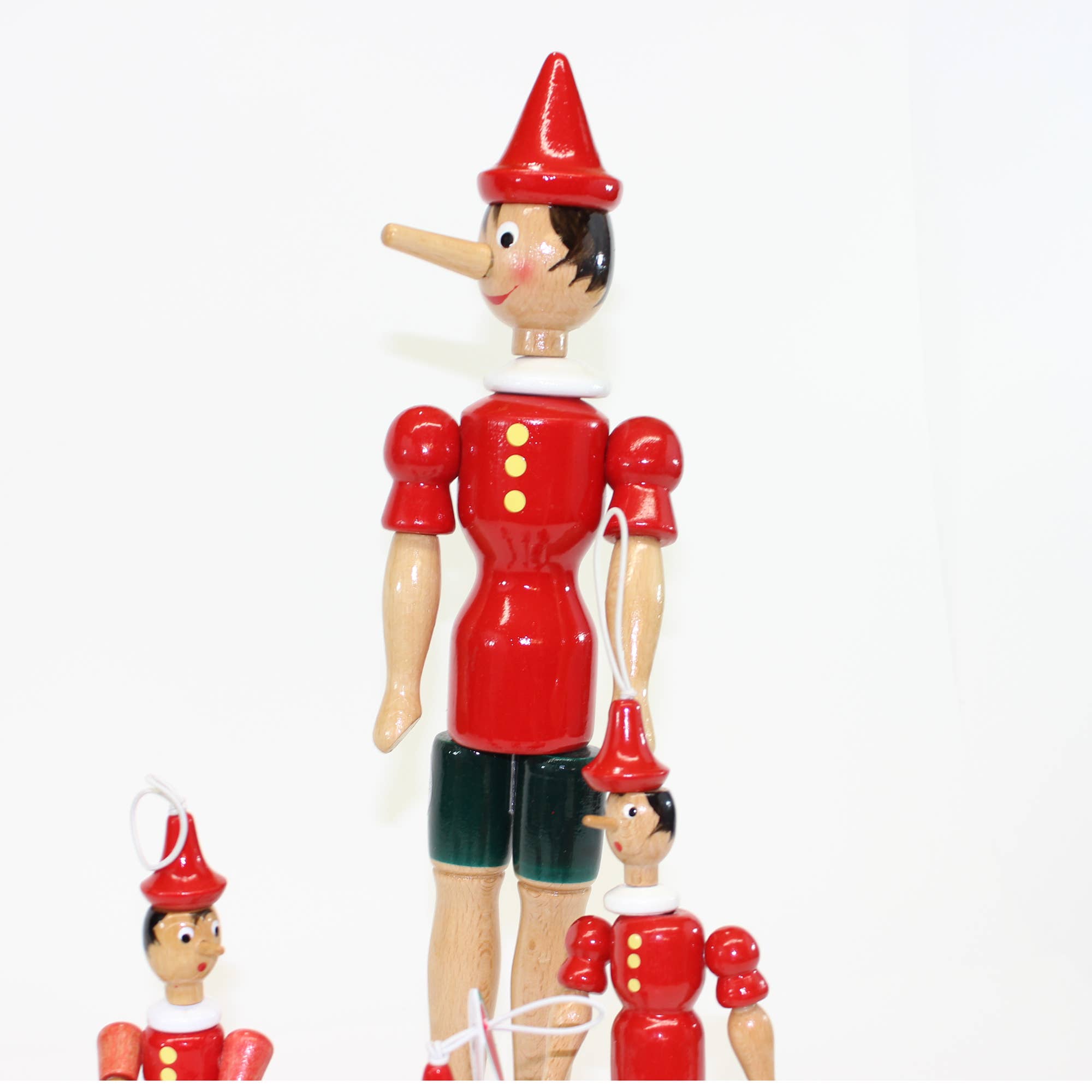 Pinocchio Classic Wooden Toy Figures, Handmade, Vintage