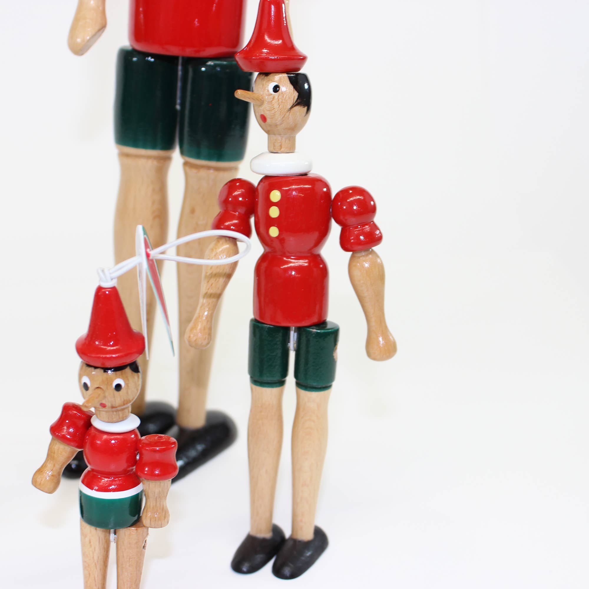 Pinocchio Classic Wooden Toy Figures, Handmade, Vintage