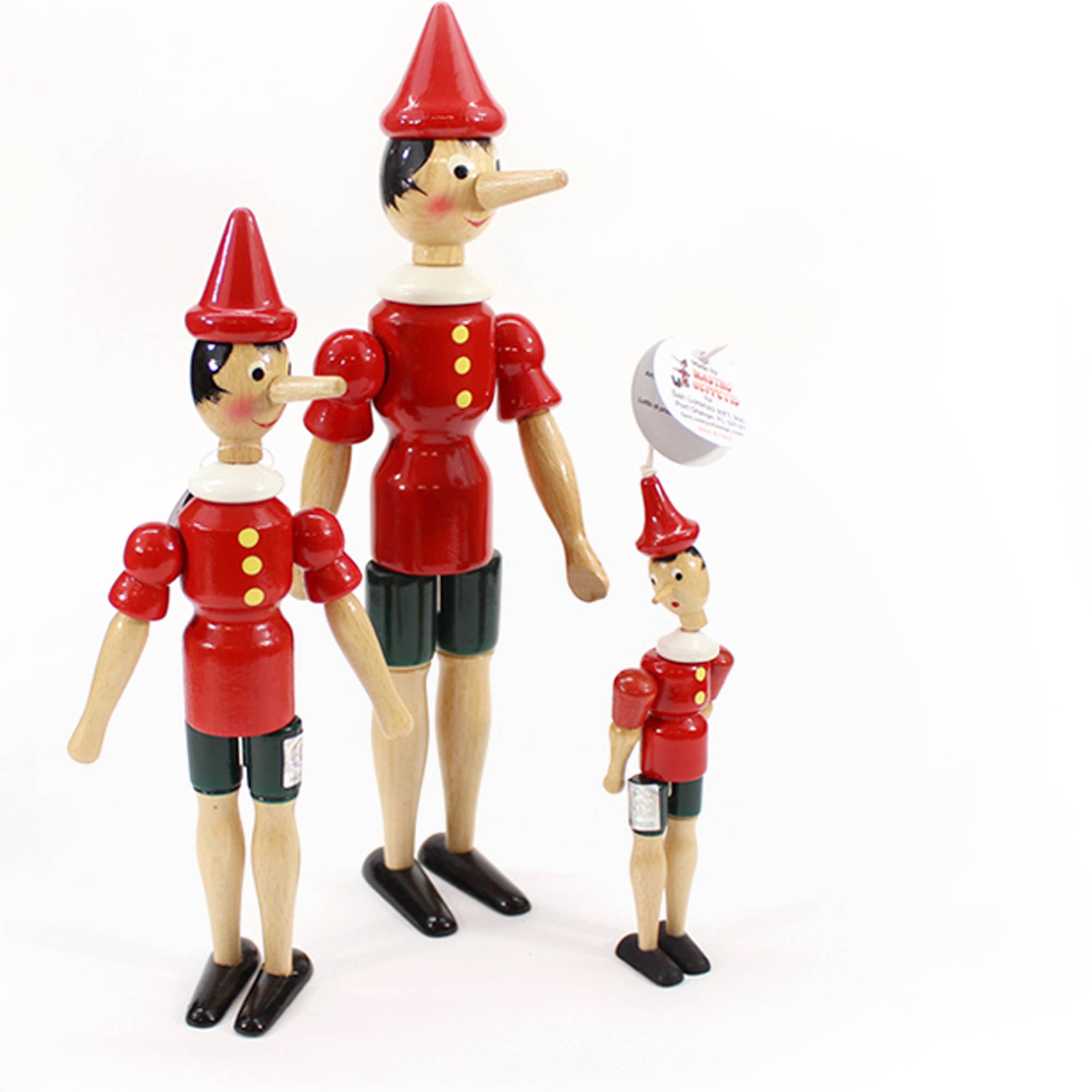 Pinocchio Classic Wooden Toy Figures, Handmade, Vintage