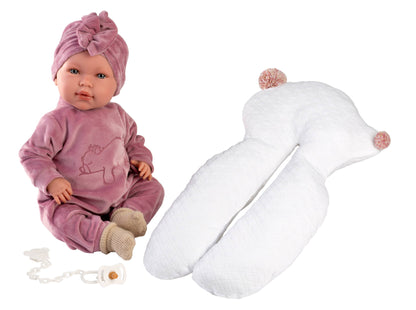 16.5" Articulated Newborn Doll Addison with Cushion