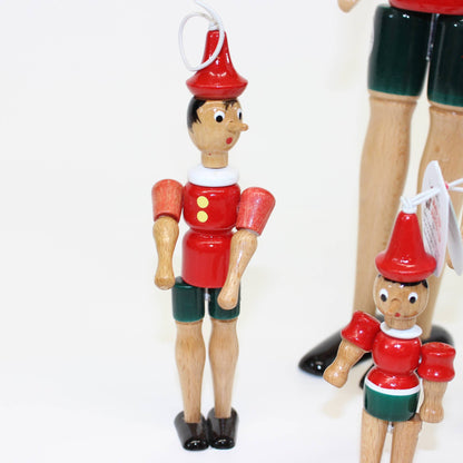 Pinocchio Classic Wooden Toy Figures, Handmade, Vintage