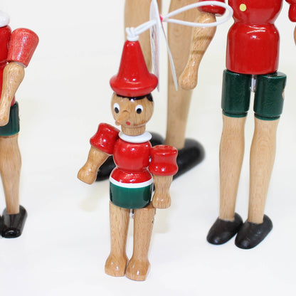 Pinocchio Classic Wooden Toy Figures, Handmade, Vintage