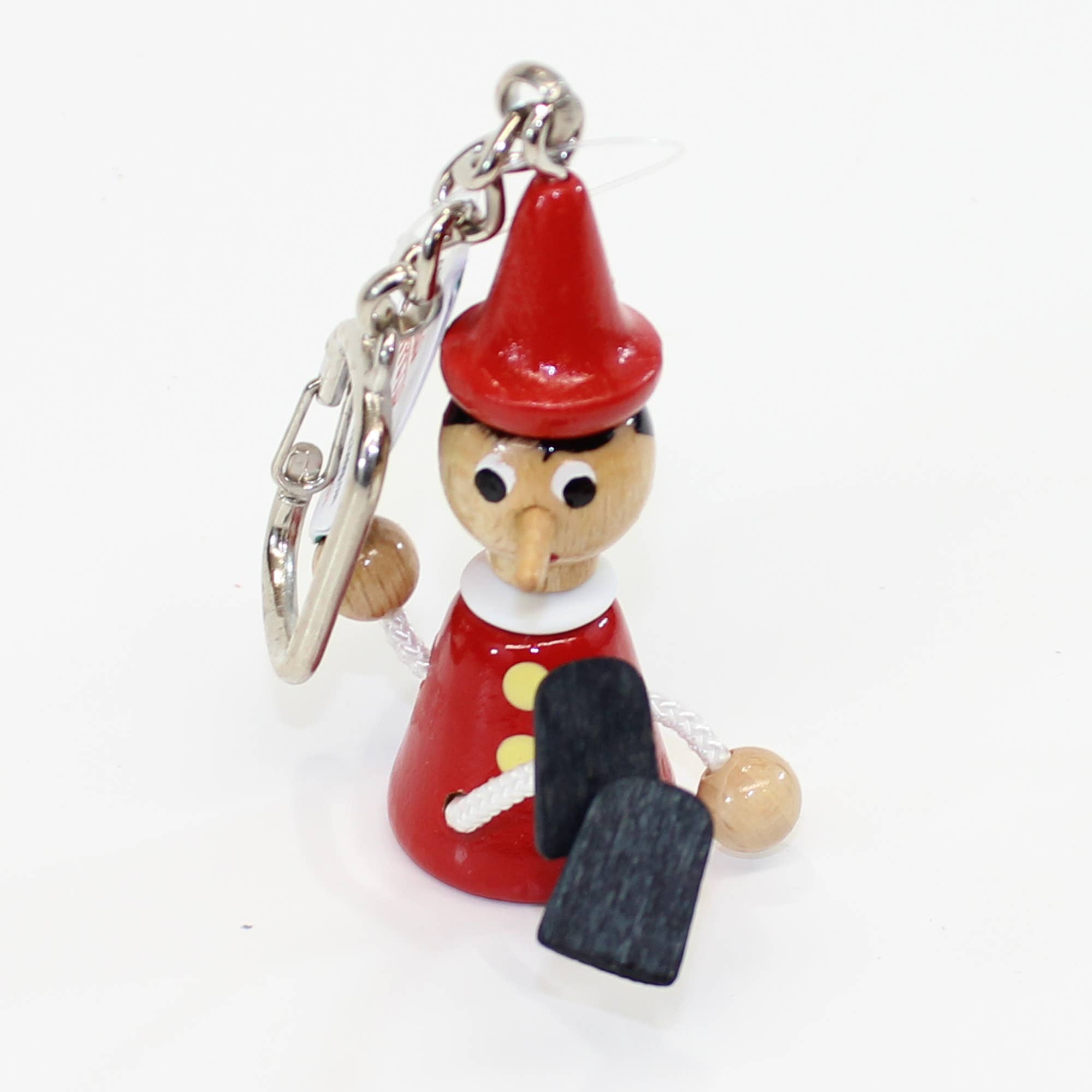 Pinocchio Wooden Toy Key Chains, Handmade, Vintage